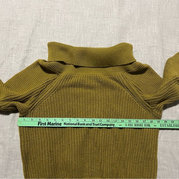 H&M Super Chunky Olive Cowl Neck Knit Sweater Size XS Oversized Fall Classic - Picture 5 of 6